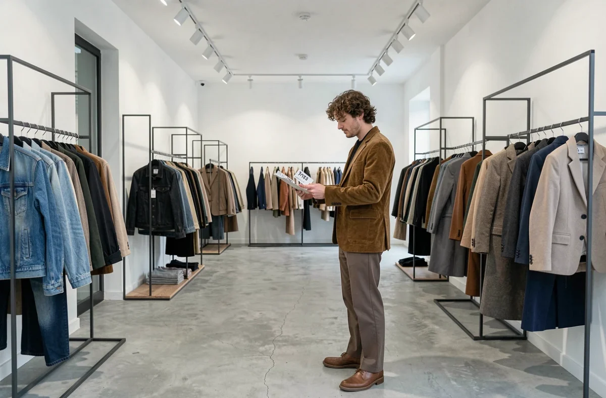 Boutique de mode seconde main Culture Seconde à Cherbourg-en-Cotentin avec intérieur minimaliste et vêtements sélectionnés