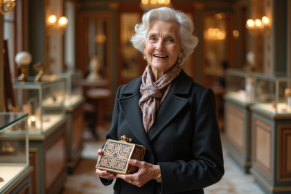 Femme âgée élégante dans une boutique de luxe