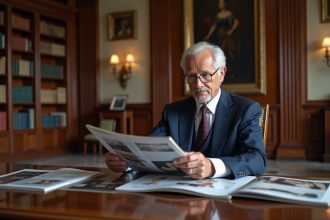 Homme d age en costume dans un bureau élégant