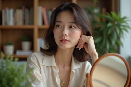 Portrait d'une femme dans un intérieur chaleureux et cosy